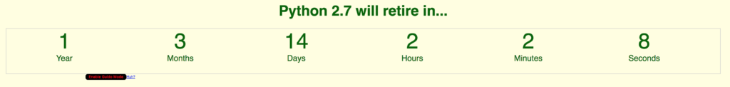 Python 2.7 retire countdown