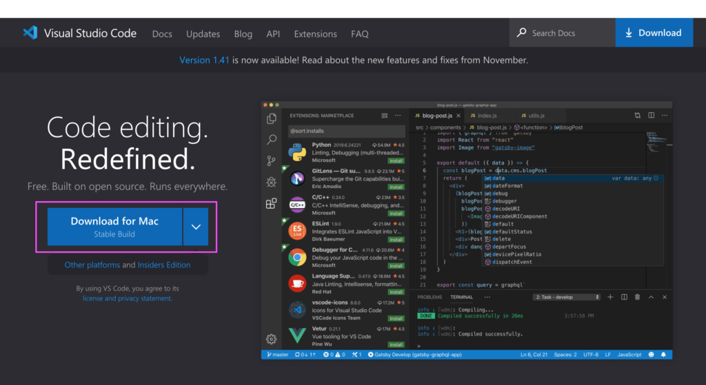 installing visual studio on a mac