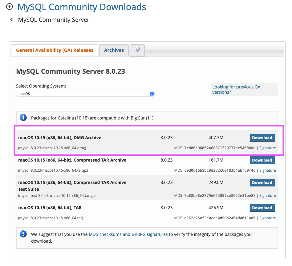 mysql download for 64 bit